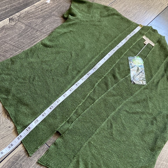 EILEEN FISHER Edamame Green 100% Hemp Open Front S/S Cardigan - Picture 8 of 9